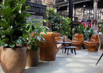 Verschillende plantenbakken vormen een geheel